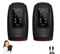 Ovawi Hand Massager, Smart Finger and Palm Massager, with 6 Massage Modes & 6 Intensity, Cordless Touchscreen Hands Massagers for Relaxation, Stiffness & Hands Fatigue (Black * 2Pcs)
