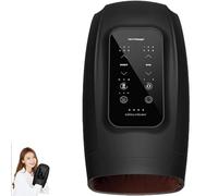 Ovawi Hand Massager with Heat and Compression, Smart Finger Massagers Glove with 6 Modes & 6 Intensity, Full-Hand and Wrist Coverage for Cold Hand Warming & Relieve (BALCK)