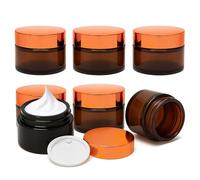 OVBOVA 6 Pièces Verre Boîte Vide, 30 ML Pots de Pommade Pots de Crème à Remplir, Pot en Verre Brun avec Couvercle et Liner pour Crèmes Cosmétiques Lotions Huiles Essentielles