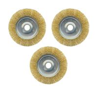 OVBOVA Brosses Métalliques De Remplacement, Compatible Avec Ryobi RAC814 Nettoyeur De Terrasse, 3-Pack, 115 × 16 × 20 Mm, Élimine La Rouille, Les Mauvaises Herbes Et La Mousse Des Pavés Et Pierres