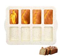 OVBOVA Mini Moule à Cake En Silicone, 8 Cavités Mini Moule à Cake Rectangulaire, Mini Moule à Pain Brownie,Petit Moule à Cake Antiadhésif Pour Pain,Brownies,Chocolat,Savon,RéSine 33 X 23.5 X 3cm
