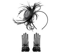 OVDGWC 1 Morceau De Bijoux De Tête De Thé, 1 Paire De S En Dentelle, Costume Noir De Femmes, S D'Accessoires De Cheveux De Mode Classiques, Robe De Fête - Décoration De Correspondance