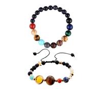 OVDGWC 2 Bracelets en Perles, Sangles De Système Solaire-Planet, Bracelets De Mode Créatifs, Hommes Et Femmes Universels, Lavage Intéressant des Mains, Décoration Assorti des Vêtements