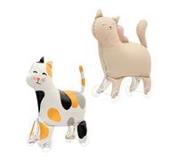 OVDGWC 2 Morceaux De Ballons De Chat, Ballons De Dessins Animés sur Roues, Ballons Romantiques Créatifs, Films De Films en Aluminium, Ballons Drôles, Décoration De Fête