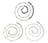 OVDGWC 3 Morceaux De Chaînes De Verre, Accessoires De Verres, Chaîne De Verre Perlé, Chaîne De Verres Anti-Blocage, Chaîne De Verres Simples, Chaîne De Lunettes pour Femmes