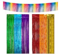 OVDGWC 3 Morceaux De Rideaux De Pluie Arc-en-Ciel, Rideaux De Paillettes Colorés, Fond Créatif -Photo -Foto -Props, Fond -Boor -Door Rideaux, Fête des Fêtes De La Fête De Fête Suspendue