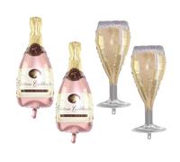OVDGWC 4 Morceaux De Bouteilles De Champagne Ballons en Verre À Vin, Ballons De Décoration De Fête, Ballons Drôles, Ballons Créatifs, Fournitures De Fête