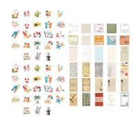 OVDGWC 46 Autocollants De Plage D'Été, 1 Paquet De Papier Matériel, Hawaii Travel Beach, DIY Water Cup Notebook Decoration Sticker, Collective Bum Sticker