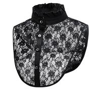 OVDGWC Morceau De Collier Supérieur, Col Élé Et Simple, Col Décoratif, Accessoires De Vêtements, Col Amovible (Noir)