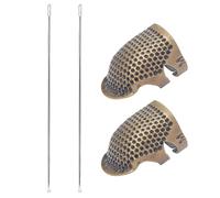 OVDGWC Morceaux D'Aiguilles De Couture Et des Anneaux De Glove À Renard en 2 Parties, des Outils De Couture, Un Détroid Et Un Doigt en Métal Glissants Rétro