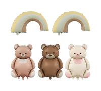 OVDGWC Morceaux De Ballons d'ours Regenbow Et 2 Morceaux De Ballons Arc-en-Ciel, Décoration d'anniversaire pour Enfants, Ballons De Dessins Animés Doux, Jeux pour Enfants Gonflables pour Enfants