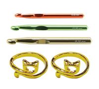 OVDGWC Morceaux De Crochets en Aluminium Et 2 Morceaux De Crochets, Outils De Tricot, Grand Crochet