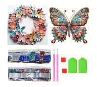 OVDGWC Morceaux De Peinture sur Route Papillon, Bricolage -Strass -Kunstwerk, Décoration De La Maison, Peinture en Strass Matériaux De Production, Peinture Créative en Strass