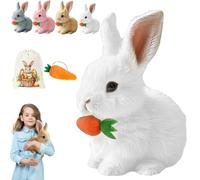 Oveallgo Lapin Interactif, Une Version AméLioréE du Jouet Lapin, Est Hautement Interactif, avec des Fonctions Sonores Et De Bascule, Ce Qui en Fait Un (Blanc)