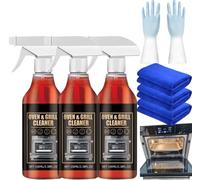 Oven and Grill Cleaner Spray,Oven Cleaner Heavy Duty Spray,All Purpose Fast-Acting Heavy-Duty Grill Degreaser Spray,Removes Baked on Food and Burnt-In Grease Fast,For Ovens,Barbecues,Grills,Racks (3)