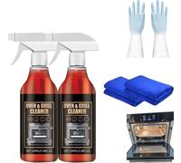 Oven and Grill Cleaner Spray,Oven Cleaner Heavy Duty Spray,All Purpose Fast-Acting Heavy-Duty Grill Degreaser Spray,Removes Baked on Food and Burnt-In Grease Fast,For Ovens,Barbecues,Grills,Racks (2)
