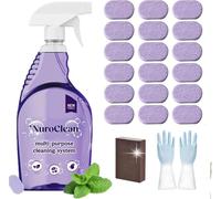 Oven Cleaner Spray, All-Purpose Cleaning Spray with Tablets and Sprayer Bottle, for Home, Kitchen, Bathroom, Instant Stain Remova (1 Bottle + 18Pcs)