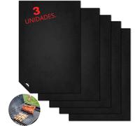 Oven Grill Mat 5 Mats Per Box Reusable Size 33 x 40 cm Baking Tray Protector Grill Mat Easy to clean by hand or by hand