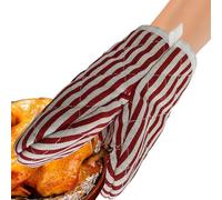 Oven Mitts - 17x13cmHeat Resistant Striped Microwave Kitchen Gloves | Cooking Mitts for Home Apartment Restaurant Gatherings BBQ Grill Cooking Baking