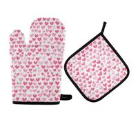 Oven Mitts and Pot Holders Hipster Heart Love White Kitchen Mittens