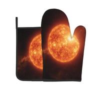 Oven Mitts and Pot Holders Set of 2 Le Soleil dans l'espace Kitchen Mitts Imprimer Résistant À La Chaleur Kitchen Potholders, pour Cuisiner, Four, Cuisson