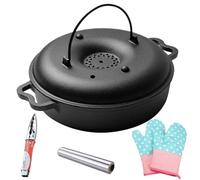 Oven Roaster Pan With Lid, Oven Pan Stove, Iron Sweet Potato Pot With Clip And Gloves For Home, Kitchen, Sweet Potato, Corn, Vegetable, Meal, Dinner