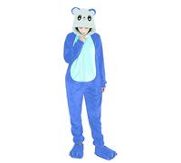 Ovender Kigurumi Deguisements Costume Pyjamas Cosplay Animaux Halloween Carnaval ou Spectacle de Noël Party Show Combinaison Unisexe Winter Zoo Adulte Femmes Hommes (M, Panda Smile Bleu Clair)