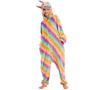 Ovender Kigurumi Deguisements Costume Pyjamas Cosplay Animaux Halloween Carnaval ou Spectacle de Noël Party Show Combinaison Unisexe Winter Zoo Adulte Femmes Hommes (S, Pony Licorne Arc-en-ciel O)