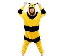 Ovender Kigurumi Deguisements Costume Pyjamas Cosplay Animaux Halloween Carnaval ou Spectacle de Noël Party Show Combinaison Unisexe Winter Zoo Adulte Femmes Hommes (M, Abeille Jaune Noir)