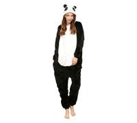 Ovender Kigurumi Deguisements Costume Pyjamas Cosplay Animaux Halloween Carnaval ou Spectacle de Noël Party Show Combinaison Unisexe Winter Zoo Adulte Femmes Hommes (L/XL, Panda Zombie Blanc Noir)