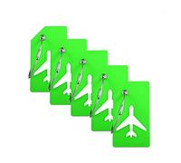Ovener Lot de 5 étiquettes de bagage en silicone avec carte d'identité, parfaites pour repérer rapidement les bagages et les valises Vert