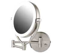Ovente 7,5 """" Miroir de maquillage mural clair 1x et 10x agrippant tournure double lan double face avec interrupteur de gradation