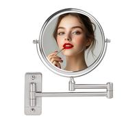 OVENTE Miroir de Maquillage Mural de 17,8 cm avec grossissement x1/7x, Miroir de Salle de Bain Rond grossissant Double Face, Design pivotant à 360°, Bras Extensible et Pliable, Bronze Antique