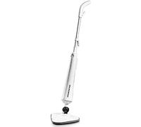 Ovente Balai vapeur électrique robuste, nettoyeur de carrelage, nettoyage des sols en bois dur avec deux tampons en microfibre, tête rotative, réservoir d'eau rechargeable, idéal pour désinfecter les