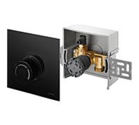 Oventrop contrôle de température de retour Unibox 1022751 verre véritable noir, avec vanne et thermostat