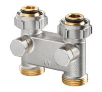 Oventrop déviateur avec passage d'arrêt 1.016.362, 50 mm, 3/4 nickel « de UMX3 / 4 » plaqué,
