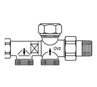 Oventrop Duo bloc inférieur 2-tubes réglable M24x1.5 1182651