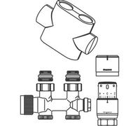 Oventrop ensemble de raccordement multibloc t / uni sh 1/2 droit kvs = 075 m3/h chrome 1184283