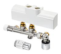 Oventrop Multiblock designconnection set t rtl + sh 1/2x3/4euro blanc 1184188