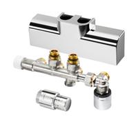 Oventrop Kit de raccordement OV pour radiateur de salle de bains Multiblock T-RTL/Uni SH, d'angle, chromé Quantité:1