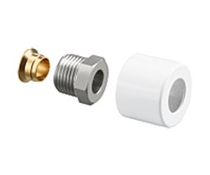 Oventrop Klemmringverschraubungs Set 1169193 1 fois, 1/2 « x 15 mm, blanc