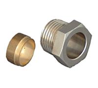 Oventrop Ofix CEP raccord à compression 1028155 G 2000 / 2x15mm, pour filetage femelle, laiton nickelé