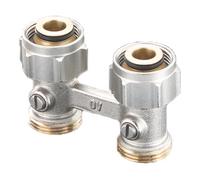 Oventrop Raccord à vis d'arrêt Multiflex F ZB 1015813 G 3/4 ÜMxG 3/4 AG laiton nickelé