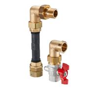 Oventrop Oventrop Set de raccord pour compteur de chaleur, angle avec robinet à boisseau sphérique DN 20 Quantité:1