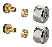 Oventrop Raccord à compression Ofix K 1016882 16x1,5 mm, 2 fois, pour G 3/4 AG, nickelé ÜM