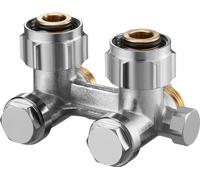 Oventrop Raccord coudé d'arrêt ZBU Multiflex F 3/4" ÜM x 3/4" AG Laiton nickelé