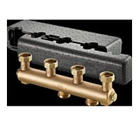 Oventrop Barre de distribution pour Regumat 1351571 DN25 pour deux circuits de chauffage, bronze