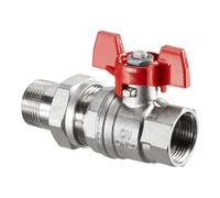 Oventrop Robinet à boisseau sphérique OV Optibal, poignée papillon DN25, 1IG et raccordement avec AG, PN16, Mme Quantité:1