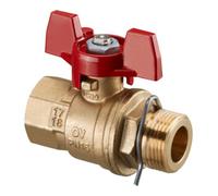 Oventrop Robinet à boisseau sphérique OVENTROP passage d'écoulement rouge Quantité:1