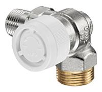 Oventrop Série AV 9 vanne thermostatique 1183447 G 3/4 AGxR 2000 / 2, angle / angle, droite, laiton nickelé